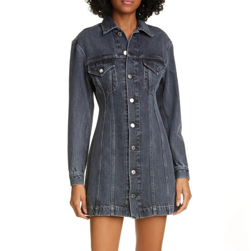 HELMUT LANG FEMME TRUCKER DENIM DRESS sz S